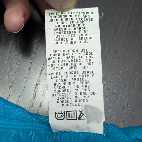 Vintage Speedo One Piece Swimsuit Aerobics 80s Neon Blue Belt Sz 14 - Picture 8 of 8